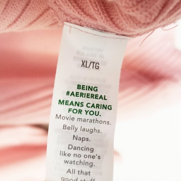 Aerie Down to Earth Slouchy Oversized Crewneck Pullover Sweatshirt Pink XL $69 - Picture 8 of 15